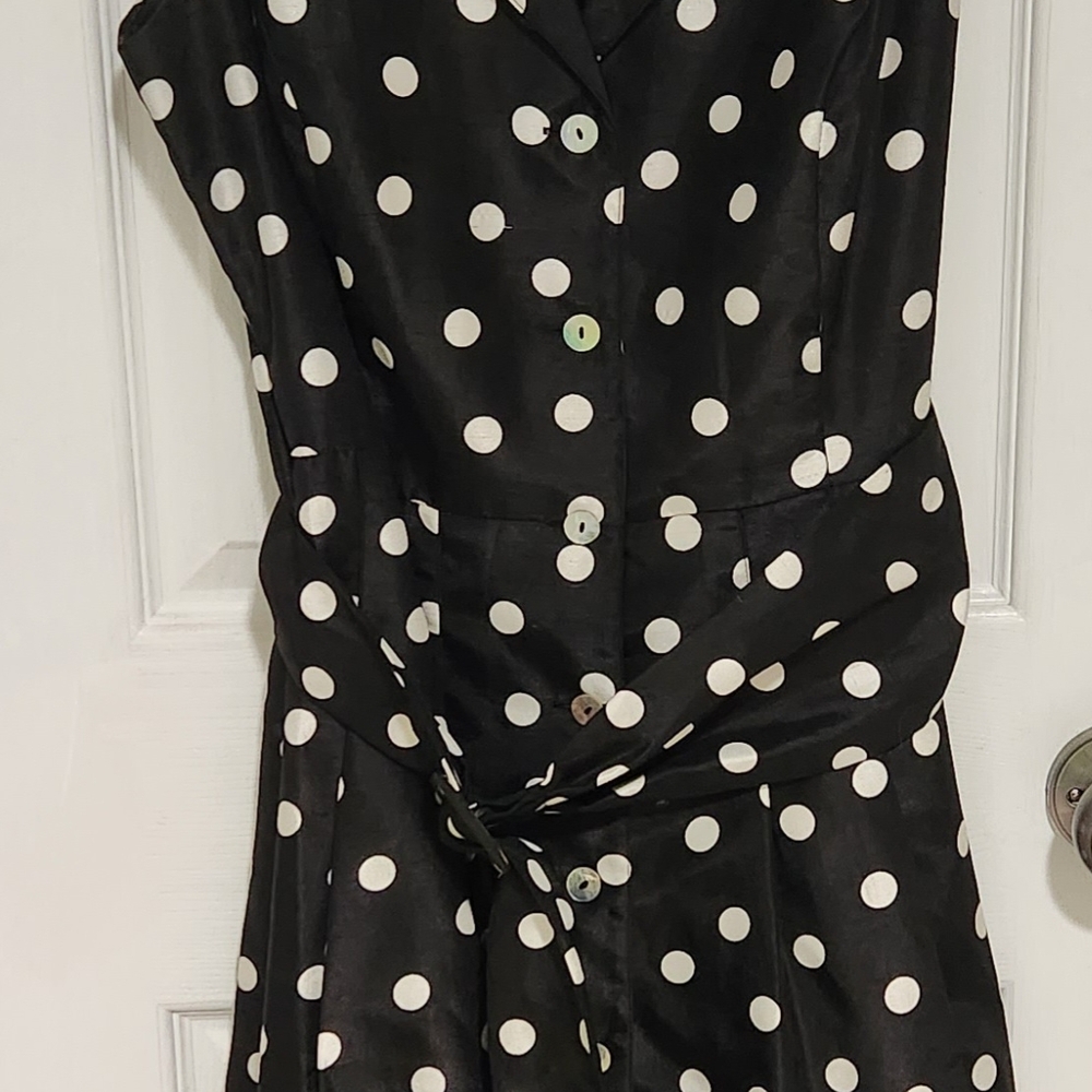 Jessica Howard Black and White Polka Dot Mini Dress